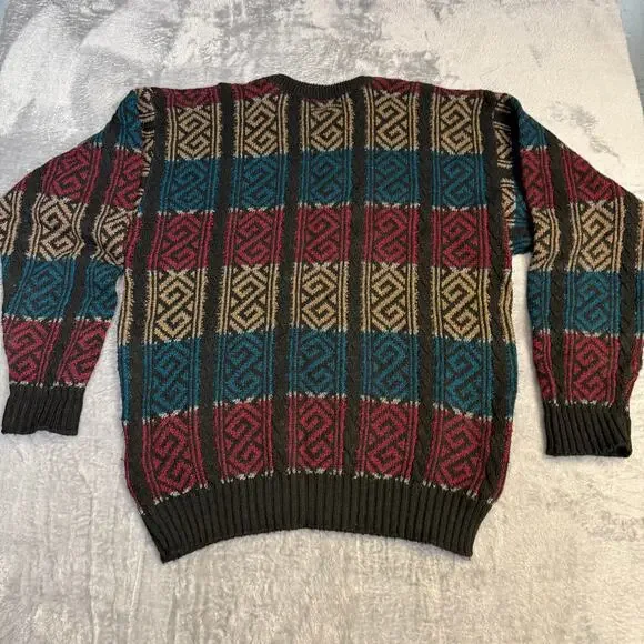 VTG 90's 3D Knit Sweater Jantzen Made in USA Mens Sz Large Grandpacore Cosby - Picture 9 of 9